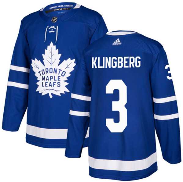 Men%27s Toronto Maple Leafs #3 John Klingberg Blue Stitched Jersey->vancouver canucks->NHL Jersey